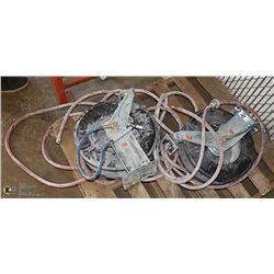 LOT OF 2 HEAVY DUTY AIR HOSE REELS.