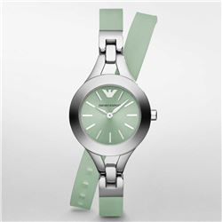 NEW EMPORIO ARMANI GREEN SILICONE BRACELET MSRP $399
