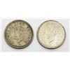 Image 2 : 1942 & 1943 INDIA ONE RUPEE SILVER COINS