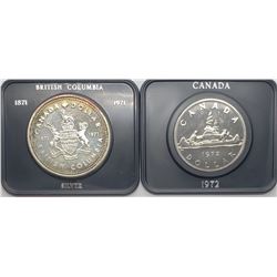 1971 SILVER & 1972 UNC CANADA DOLLARS