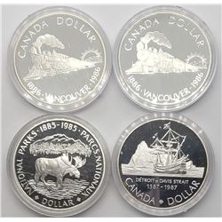 1985, 2-1986, 1987 CANADA PROOF SILVER DOLLARS