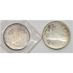 1972 CANADA SILVER DOLLAR & 1972 OLYMPISCHE