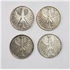 Image 2 : 4-GERMAN 5 DEUTSCHE MARK SILVER COINS