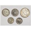 Image 2 : 5-FOREIGN SILVER COINS - INTERESTING LOT
