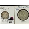 Image 1 : 2 SILVER GUATEMALA COINS, 1961 TEN CENTAVO AND