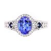 Image 1 : AAA Quality Tanzanite & Diamond 14K Ring