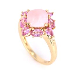 Pink Opal & Pink Spinel 14K Gold Ring