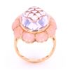 Image 2 : Amethyst and Pink Opal 14K Gold Ring