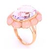 Image 3 : Amethyst and Pink Opal 14K Gold Ring