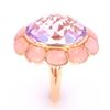 Image 8 : Amethyst and Pink Opal 14K Gold Ring
