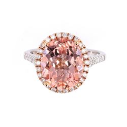 Morganite & Diamond 14K Rose and White Gold Ring