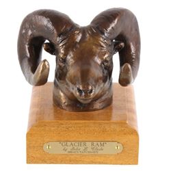Original John L. Clarke Glacier Ram Bronze Montana