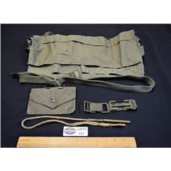P37 Webbing Extender, Two 556 Cloth Bandoliers, Canvas 45 Cal Spare Parts Pouch,