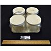 Image 1 : Vintage Glass Storage Jars with Cream Metal Lids on Matching Cream Rotating Metal Base