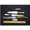 Image 1 : Lot of 3 Vintage Knifes and 1 PR Utility Scissors Includes 1 Sheffield Stag Handle Knife
