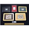 Image 1 : Lot of 5 Matted and Framed World Stamps