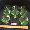 Image 1 : Set of 8 Green Uranium Depression Glass Parfait Goblets