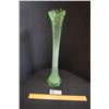 Image 1 : Tall Fluted Green Uranium Depression Glass Vase