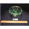 Image 1 : Vintage Green Uranium Depression Glass Compote or Candy Dish with Rolled Rim