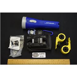 Sporting Goods Lot of Bushnell Binoculars, PR of Mini Maglite Hardhat Clips (BC Forest Service)