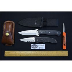Gerber Folding Lock Blade with Belt Clip, Fury Fixed Blade with Micarta Handle and  Sheath