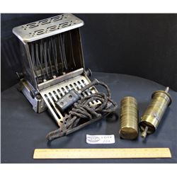 Vintage Hotpoint Toaster with Cord and Turkish Brass Coffee Mill