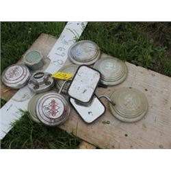 OLD HUB CAPS, VALANCE, MIRRORS