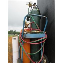 CUTTING TORCH, BOTTLE & CART