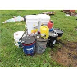 APPROX. 8 PAILS OF OILS & VARSOL