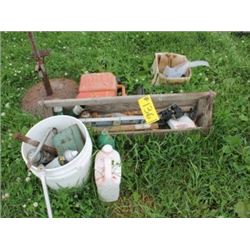 CARPENTER'S TOOLBOX, JERRY CAN & MISC