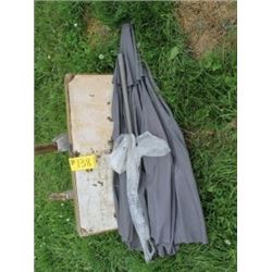 FOLDING TABLE, UMBRELLA & 2 JACK STANDS