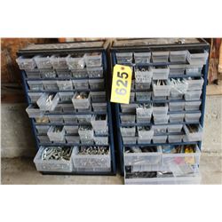 2 ORGANIZERS C/W SCREWS, NUTS, ETC