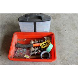 ORGANIZER WITH HARDWARE, RECEIVER BALLS, TAPE, ETC