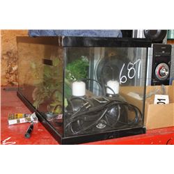 REPTILE AQUARIUM (APPROX 31.5" X 12.5") & ACCESSORIES