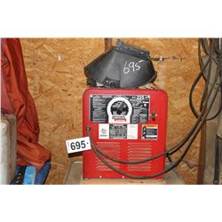 LINCOLN AC 225 WELDER, HELMET & GLOVES