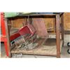 Image 1 : APPROX 35" X 36" METAL TABLE C/W MISC IRON