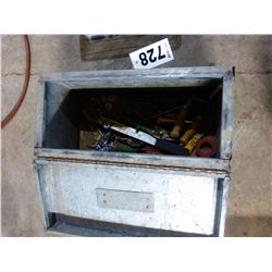 METAL TOOLBOX C/W SNIPS & MISC