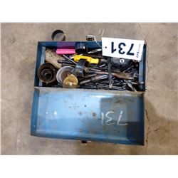 BLUE TOOLBOX C/W WOOD & METAL BITS