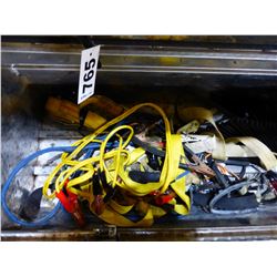 TIE DOWN STRAPS, BOOSTER CABLES, ETC (IN TOOLBOX)