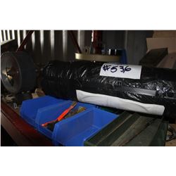 BLUE PARTS BIN, ROLL OF BLACK POLY, ETC