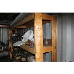 WOOD METAL SHELVING UNIT (CONTENTS NOT INCLUDED)