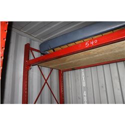 ORANGE METAL SHELVING UNIT (CONTENTS NOT INCLUDED)