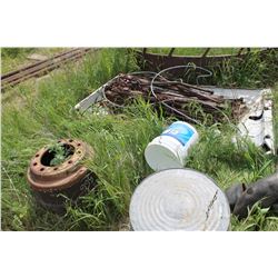 PAILS, SCRAP STEEL, BALE FEEDER, WASH TUB, ETC