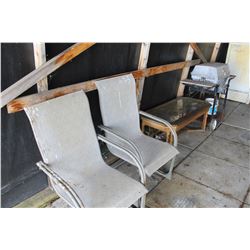 2 LAWN CHAIRS, COFFEE TABLE & BBQ
