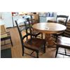 Image 2 : ROUND OAK STYLE TABLE & 6 CHAIRS