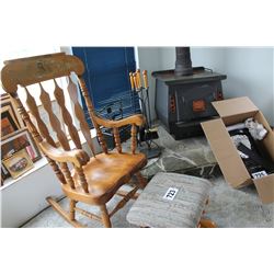 WOOD ROCKING CHAIR & GLIDER FOOT STOOL