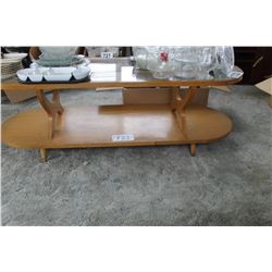 OVAL WOOD & GLASS COFFEE TABLE