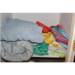 TOWELS, LIGHT BULBS, SWIFTER REFILLS (IN CLOSET)