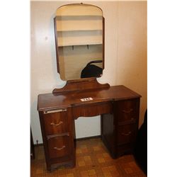 ANTIQUE VANITY DRESSER & MIRROR