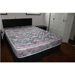 BLACK BEDROOM SUITE C/W 2 DRESSERS, 2 NIGHT STANDS, HEAD BOARD, MATTRESS, BOXSPRING & FRAME